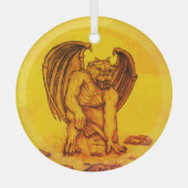 Golem Gargoyle Glas Ornament (Voorkant)