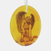 Golem Gargoyle Glas Ornament (Voorkant Rechts)