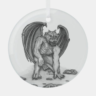 Golem Gargoyle Glas Ornament