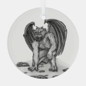 Golem Gargoyle Glas Ornament (Achterkant)
