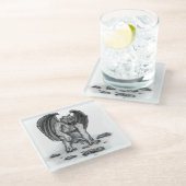 Golem Gargoyle Glazen Onderzetter (Schuin)