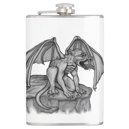 Golem Gargoyle Heupfles (Voorkant)