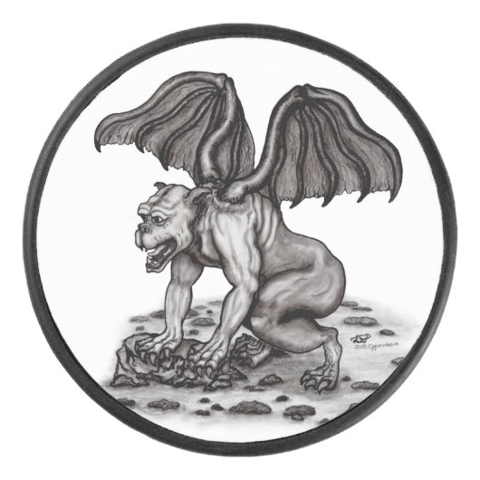 Golem Gargoyle Hockey Puck (Voorkant)
