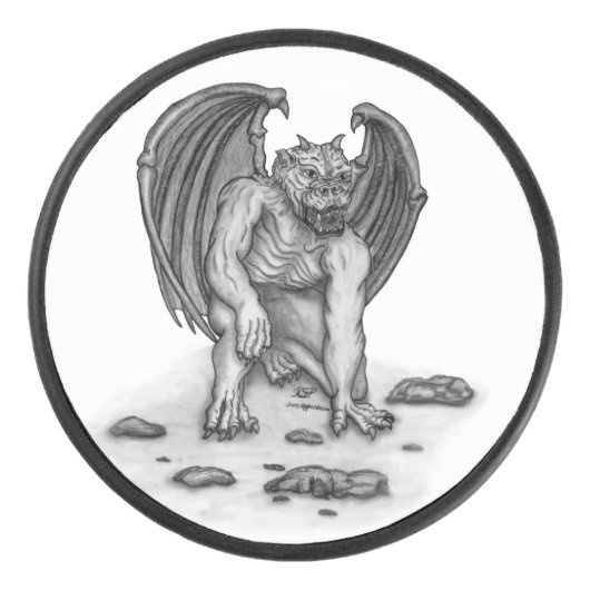 Golem Gargoyle Hockey Puck (Voorkant)