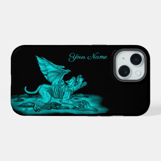 Golem Gargoyle iPhone 15 Case (Achterkant horizontaal)