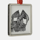 Golem Gargoyle Metalen Ornament (Rechts)