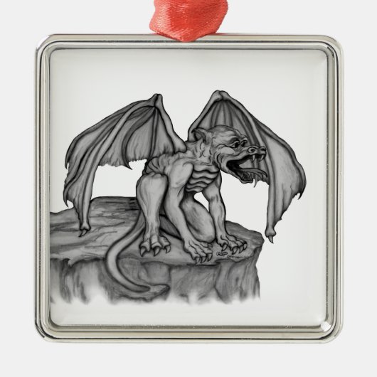 Golem Gargoyle Metalen Ornament (Voorkant)