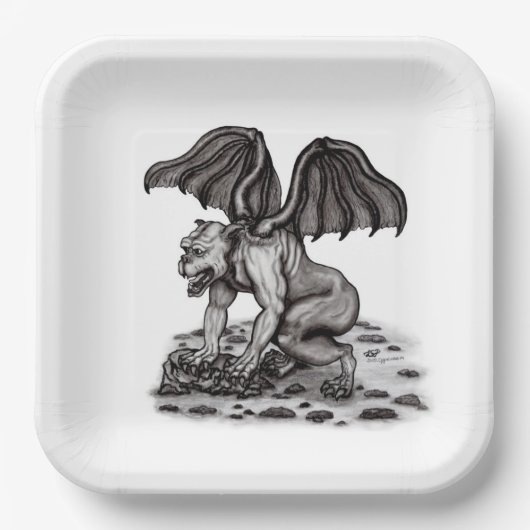 Golem Gargoyle Papieren Bordje (Voorkant)