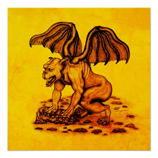 Golem Gargoyle Perfect Poster (Voorkant)