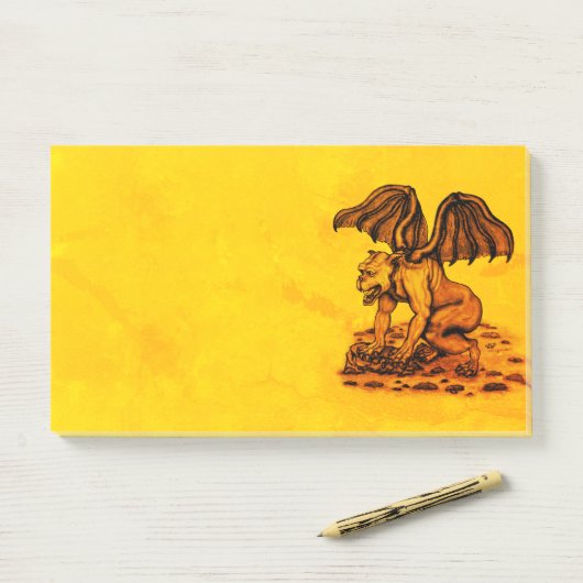 Golem Gargoyle Post-it® Notes (Op bureau)
