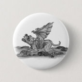 Golem Gargoyle Ronde Button 5,7 Cm (Voorkant)
