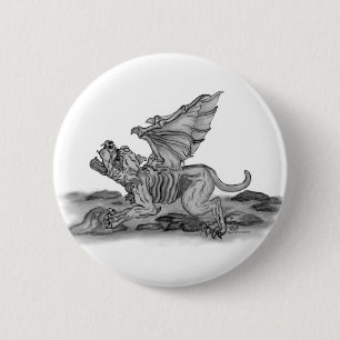 Golem Gargoyle Ronde Button 5,7 Cm