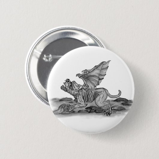 Golem Gargoyle Ronde Button 5,7 Cm (Voorkant /achterkant)