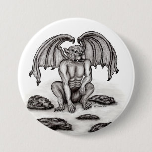 Golem Gargoyle Ronde Button 7,6 Cm