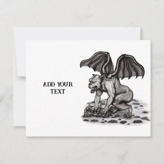 Golem Gargoyle RSVP Kaartje (Voorkant)