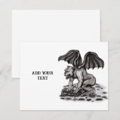 Golem Gargoyle RSVP Kaartje (Voorkant / Achterkant)