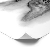 Golem - Gargoyle schwarz-weiß-ontwerp Poster (Hoek)