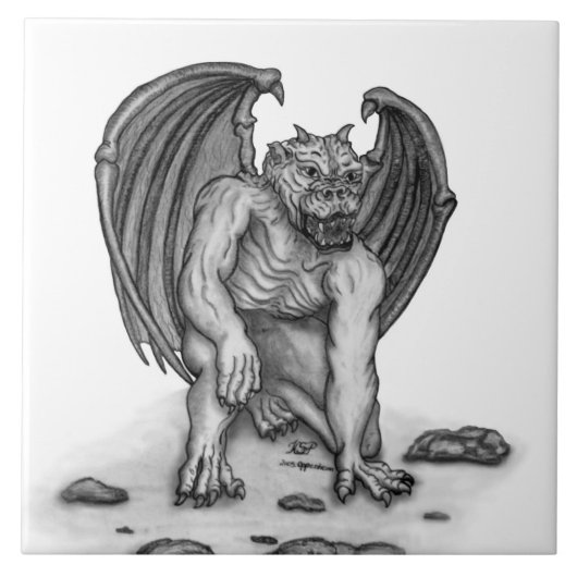 Golem Gargoyle Tegeltje (Voorkant)
