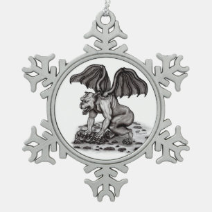 Golem Gargoyle Tin Sneeuwvlok Ornament