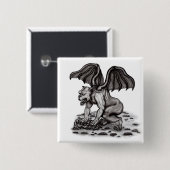 Golem Gargoyle Vierkante Button 5,1 Cm (Voorkant /achterkant)