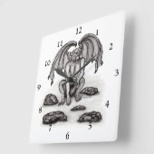 Golem Gargoyle Vierkante Klok (Hoek)