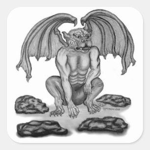 GOLEM Gargoyle Vierkante Sticker