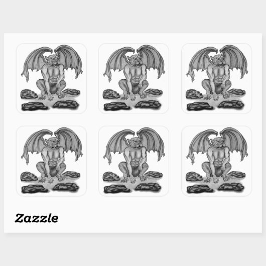 GOLEM Gargoyle Vierkante Sticker (Vel)