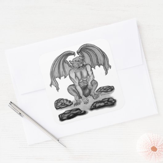 GOLEM Gargoyle Vierkante Sticker (Envelop)