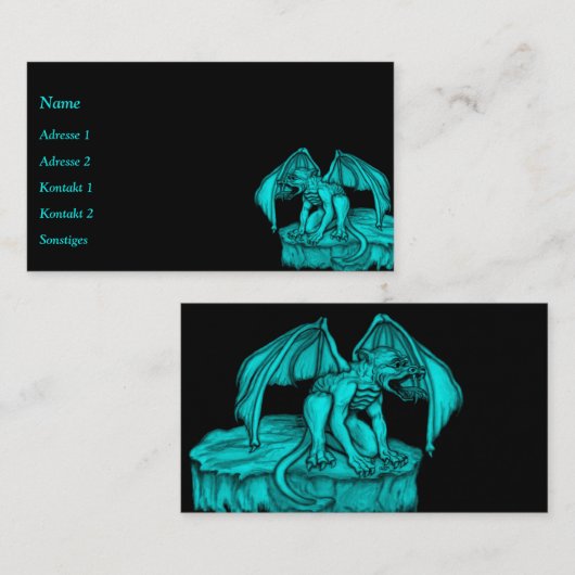 Golem Gargoyle Visitekaartje (Voorkant / Achterkant)