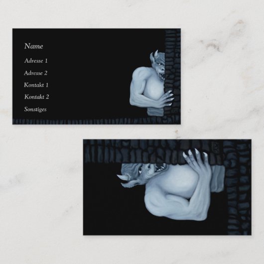 Golem Gargoyle Visitekaartje (Voorkant / Achterkant)