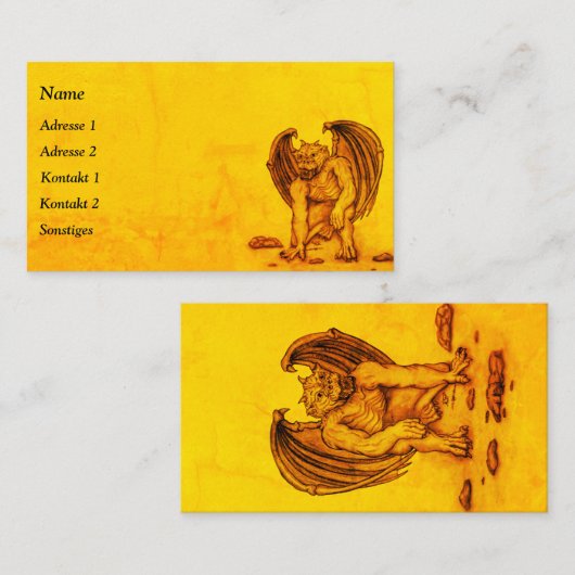 Golem Gargoyle Visitekaartje (Voorkant / Achterkant)