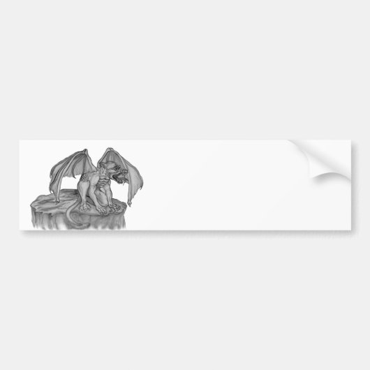 GOLEM - Gargoyle zwart-wit design Bumpersticker (Voorkant)