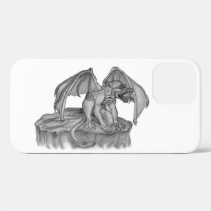 Golem Gargoyle zwart-wit design Case-Mate iPhone Case