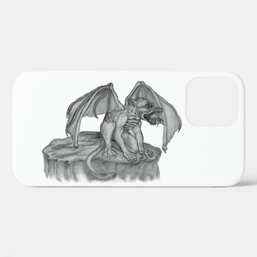Golem Gargoyle zwart-wit design Case-Mate iPhone Case (Achterkant (horizontaal))