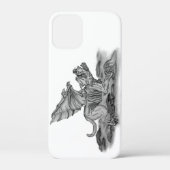 Golem Gargoyle zwart-wit design Case-Mate iPhone Case (Achterkant)