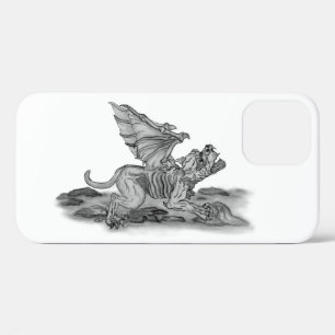 Golem Gargoyle zwart-wit design Case-Mate iPhone Case