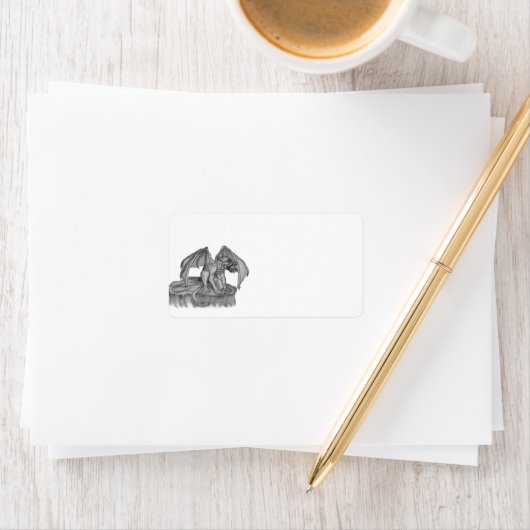 GOLEM - Gargoyle zwart-wit design Etiket (Insitu)