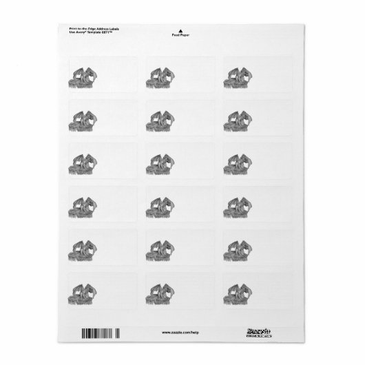 GOLEM - Gargoyle zwart-wit design Etiket (Full Sheet)