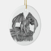 GOLEM - Gargoyle zwart-wit design Keramisch Ornament (Rechts)