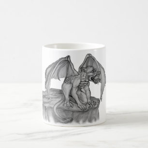 GOLEM - Gargoyle zwart-wit design Koffiemok