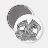GOLEM - Gargoyle zwart-wit design Magneet (Voorkant / Achterkant)