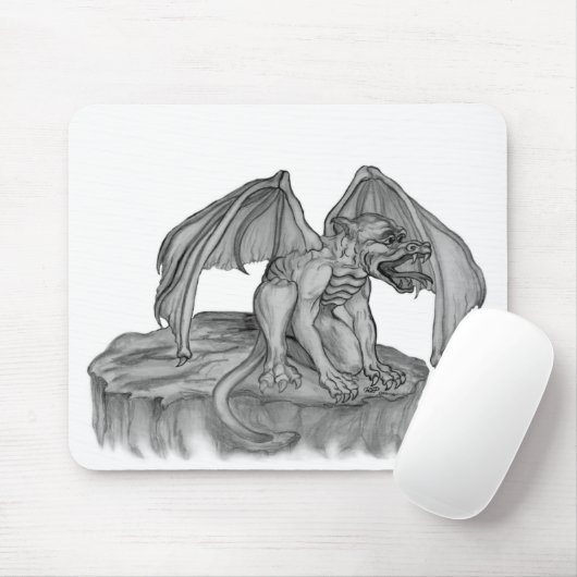 GOLEM - Gargoyle zwart-wit design Muismat (Met muis)