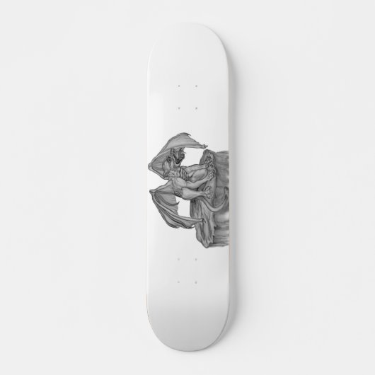 GOLEM - Gargoyle zwart-wit design Persoonlijk Skateboard (Voorkant)