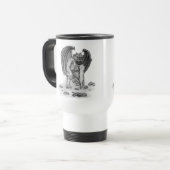 Golem Gargoyle zwart-wit design Reisbeker (Voorkant links)
