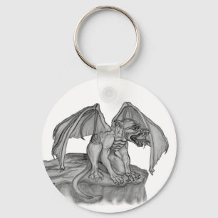 GOLEM - Gargoyle zwart-wit design Sleutelhanger