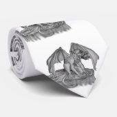 GOLEM - Gargoyle zwart-wit design Stropdas (Opgerold)