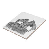 GOLEM - Gargoyle zwart-wit design Tegeltje (Zijkant)