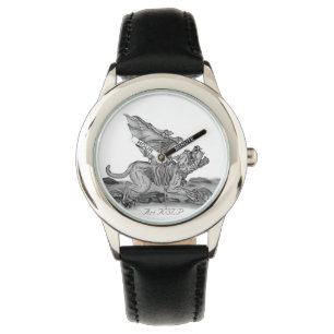 Golem Gargoyle, zwart-wit ontwerp Horloge