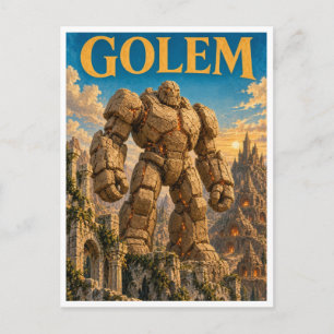 Golem, gotische fantasie monster briefkaart