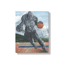 Golem Spelen Basketbal Fantasy Art Canvas Print